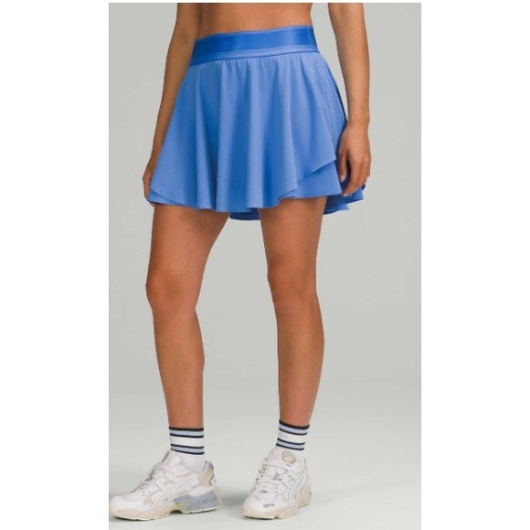 Lululemon Court Rival Long Skirt Skort Blue Nile Size 12 Athletic Layered - Picture 2 of 8
